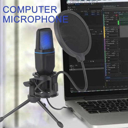 USB RGB Condenser Microphone for Podcast, Studio, Streaming, Laptop, PC