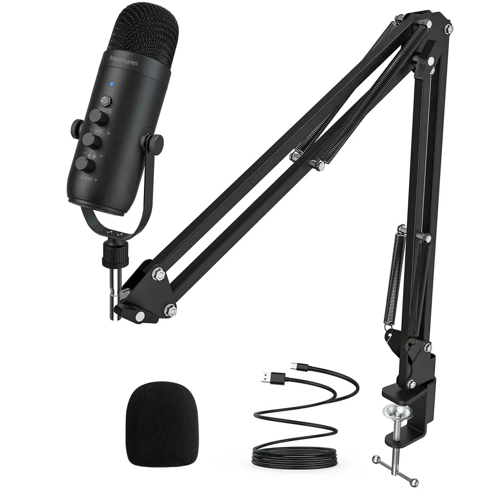 Professional Streaming Podcast PC Mac Gaming Microphone Studio Condenser Mic Kit