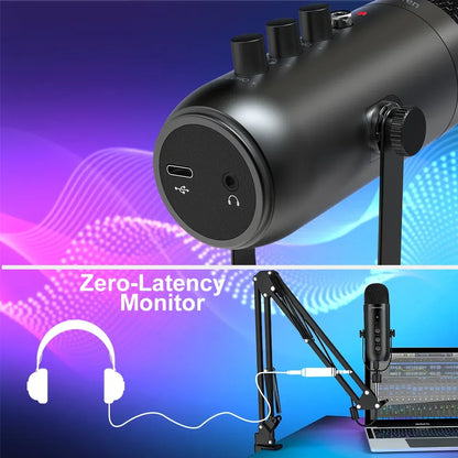 Professional Streaming Podcast PC Mac Gaming Microphone Studio Condenser Mic Kit