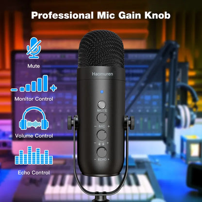 Professional Streaming Podcast PC Mac Gaming Microphone Studio Condenser Mic Kit